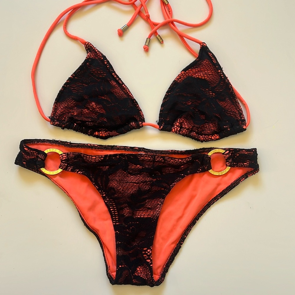Victoria’s Secret PINK lace neon bikini